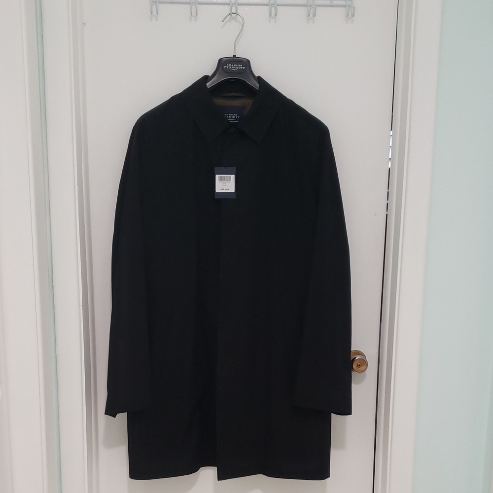 New Mens 46R Charles Tyrwhitt Black Raincoat